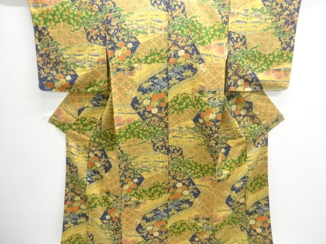 JAPANESE KIMONO / KOMON / CHIRIMEN / PLANT 